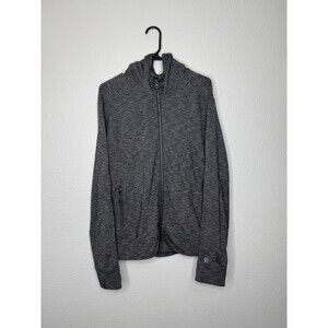 Kuhl Hoodie Jacket Womens XL Heather Gray Thumb Holes Pockets Full Zip Outdoor